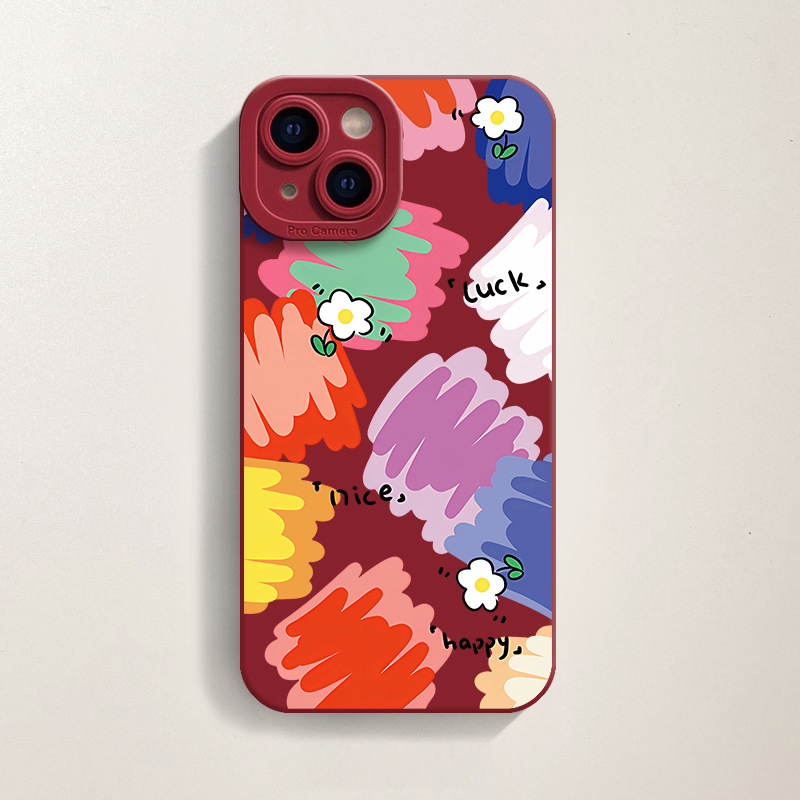 Doodle Flower Print Phone Case for iPhone